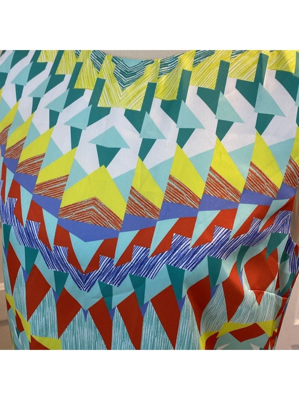 M by Missoni Geometric Print Abstract Sleeveless Shift Dress, Size 8 - Picture 12 of 14